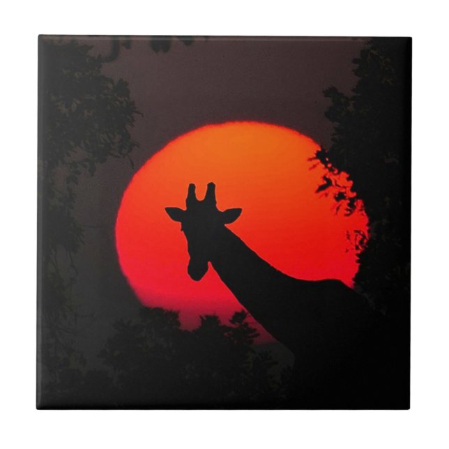 Azulejo De Cerámica Giraffe (Frente)