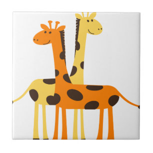 Azulejo De Cerámica giraffe africa safari fauna silvestre