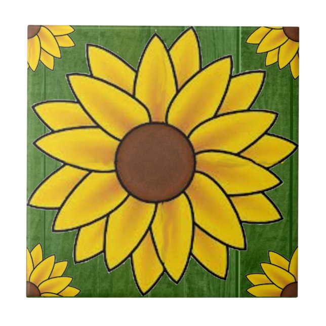 Azulejo De Cerámica Girasol (Frente)