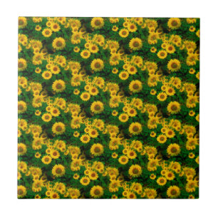 Azulejo De Cerámica girasoles amarillos