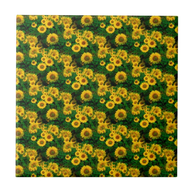 Azulejo De Cerámica girasoles amarillos (Frente)