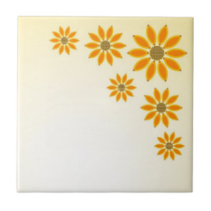 Azulejo De Cerámica Girasoles amarillos