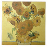 Azulejo De Cerámica Girasoles de Vincent van Gogh el |, 1888<br><div class="desc">Número de colección de la imagen:  BAL970 girasoles,  1888 (aceite en lona). Gogh,  aceites de la furgoneta de Vincent 1853-90) (en lona. National Gallery,  Londres,  Reino Unido.  1888</div>