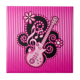 Azulejo De Cerámica Girlie Guitar