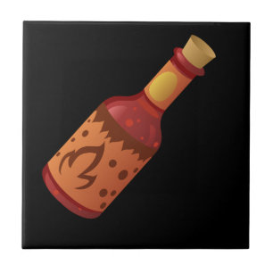 Azulejo De Cerámica Glitch Comida caliente y salsa mareada