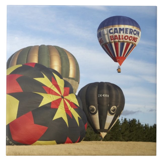 Azulejo De Cerámica Globos aerostáticos cerca de Wanaka, Isla Sur, Nue (Frente)