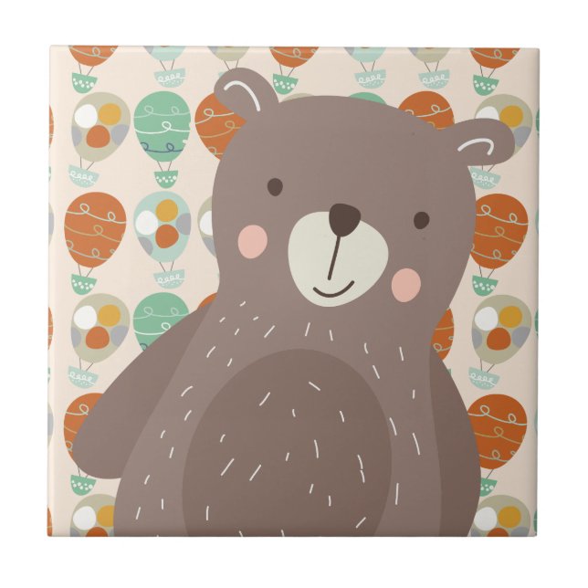 Azulejo De Cerámica Globos caprichosos de aire caliente (Frente)