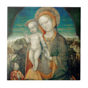 AZULEJO DE CERÁMICA GLORIA A JESÚS Y MARÍA