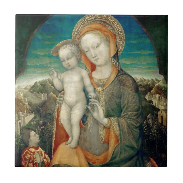 AZULEJO DE CERÁMICA GLORIA A JESÚS Y MARÍA (Frente)