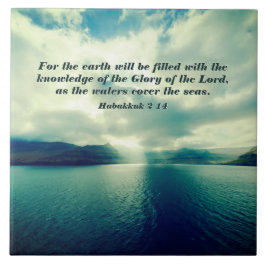Azulejo De Cerámica Gloria del Señor, Verso de la Biblia, Habakkuk 2:1