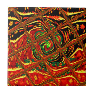 Azulejo De Cerámica Golden red African Traditional Color.png
