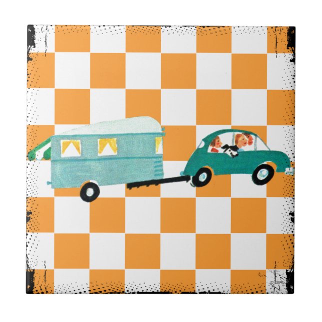 Azulejo De Cerámica Golpear la ruta abierta 1 (Frente)