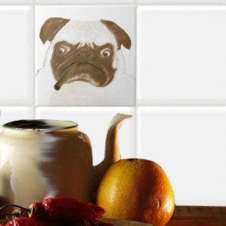 Azulejo De Cerámica Goma grumpy personalizada con cigarro