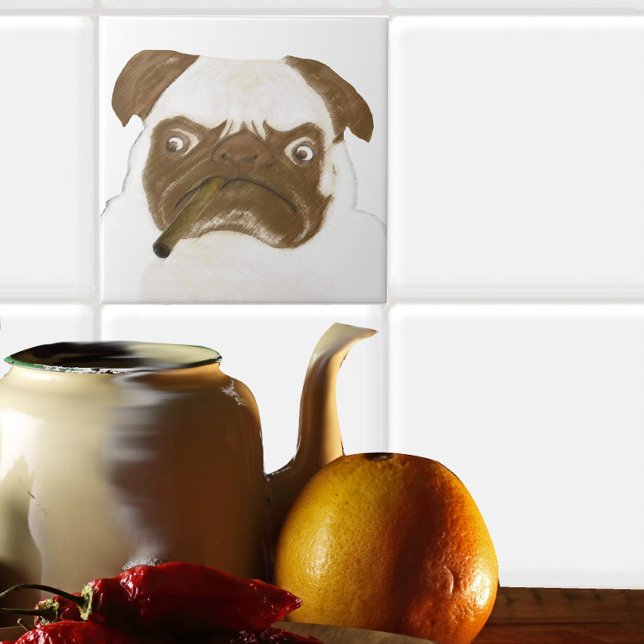Azulejo De Cerámica Goma grumpy personalizada con cigarro (Subido por el creador)