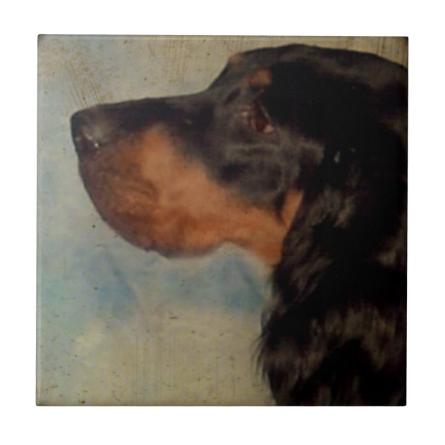 Azulejo De Cerámica Gordon Setter Ceramic Tile (Frente)