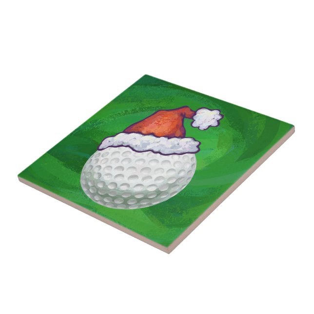 Azulejo De Cerámica Gorras de Navidades de Golf Ball (Lado)