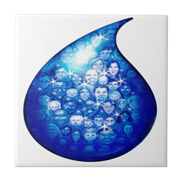 Azulejo De Cerámica Gota de agua (Frente)