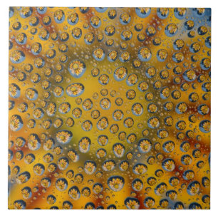 Azulejo De Cerámica Gota de rocío reflejo de flor, Crescent City,