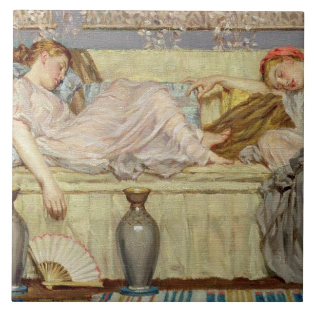 Azulejo De Cerámica Gotas (estudio), c.1875 (aceite en lona) (Frente)