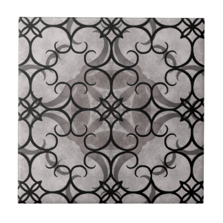 Azulejo De Cerámica Gótico victoriano espléndido gris y negro