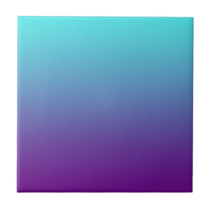 Azulejo De Cerámica Gradiente de Fondo Simple Turquesa Azul Púrpura