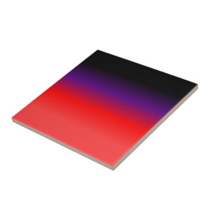 Azulejo De Cerámica Gradiente negro, púrpura y rojo