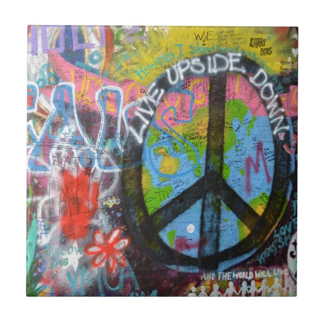 Azulejo De Cerámica Grafiti de Praga (Frente)