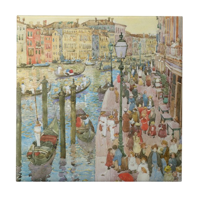 Azulejo De Cerámica Gran Canal de Venecia, por Maurice Prendergast (Frente)