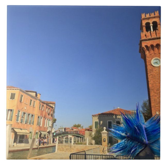 Azulejo De Cerámica Gran estatua de cristal y torre de la campanilla,  (Frente)