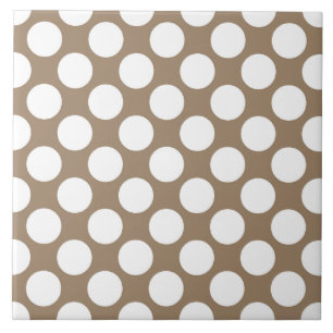 Azulejo De Cerámica Gran punto retro - blanco y azul