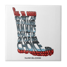 Azulejo de cerámica grande con diseño Kiwiana