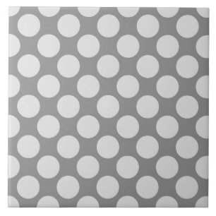 Azulejo De Cerámica Grandes puntos retro - tonos grises/grises
