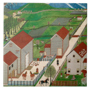 Azulejo De Cerámica Granja del valle de Mahatango, fin del siglo XIX