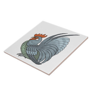 Azulejo De Cerámica Gray Country Rooster