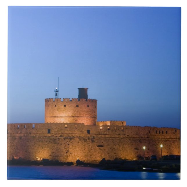 Azulejo De Cerámica GRECIA, Islas Dodecanesas, RHODES, Ciudad de Rodas (Frente)
