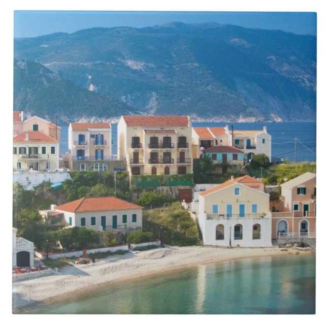 Azulejo De Cerámica GRECIA, Islas Jónicas, KEFALONIA, Assos:2 (Frente)