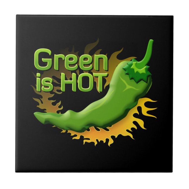Azulejo De Cerámica Green es HOT (Frente)