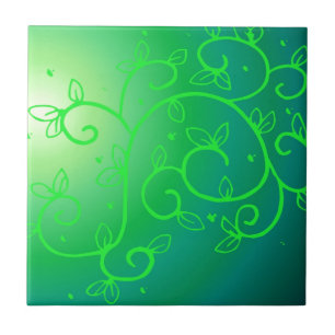 Azulejo De Cerámica Green Vines Irish Luck Ireland Flowers Art