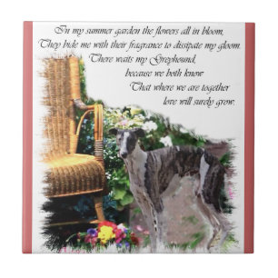 Azulejo De Cerámica Greyhound Summer Garden