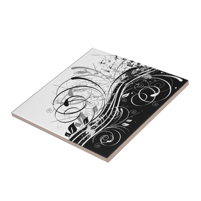 Azulejo De Cerámica Grunge B&W (Lado)