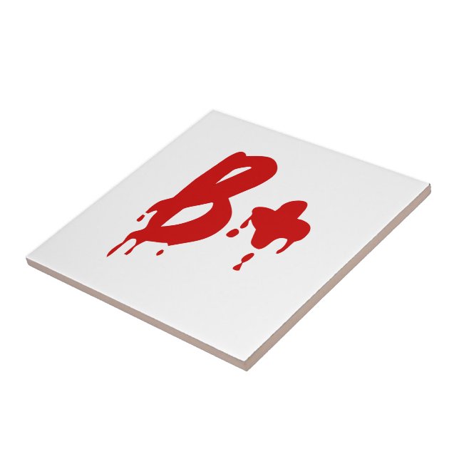 Azulejo De Cerámica Grupo sanguíneo B+ Positivo #Horror Hospital (Lado)
