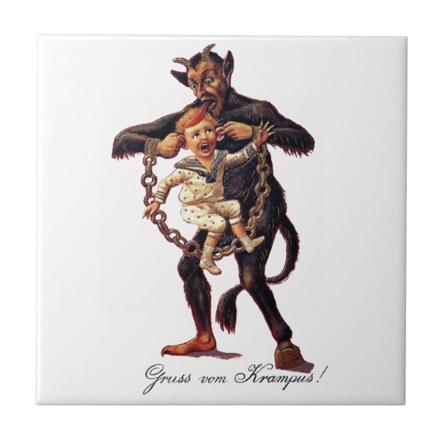 Azulejo De Cerámica Gruss vom (Saludos Desde) Krampus (Frente)