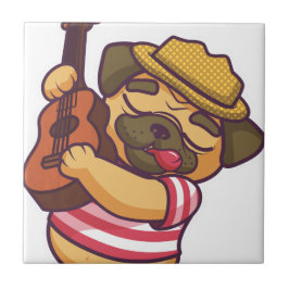 Azulejo De Cerámica guitarra de pug