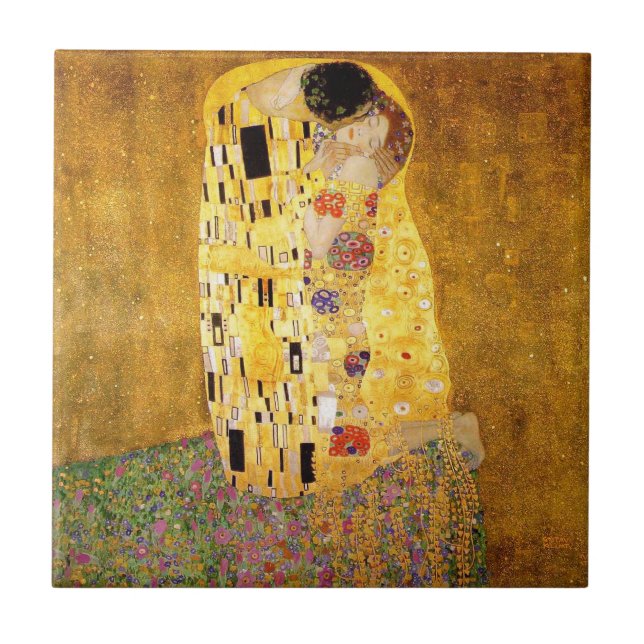 Azulejo De Cerámica Gustav Klimt La Pintura Clásica Del Beso (Frente)