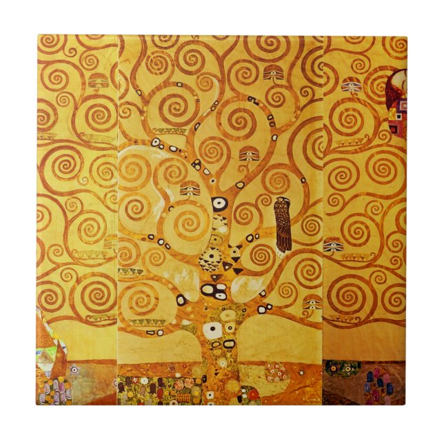 Azulejo De Cerámica Gustav Klimt Tree of Life: Simbolista Art Nouveau (Frente)