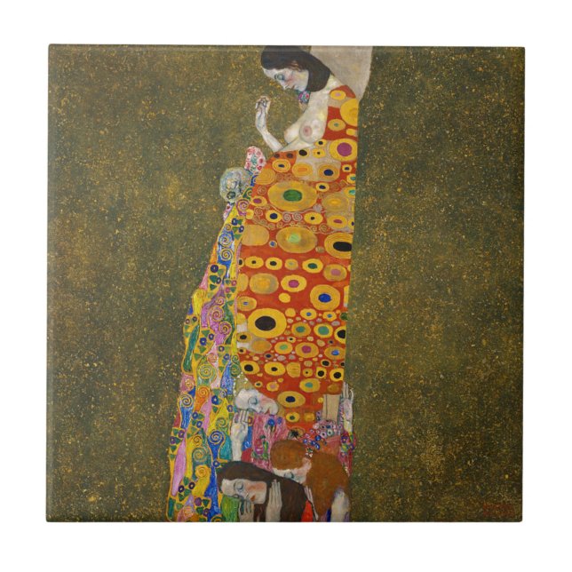 Azulejo De Cerámica Gustavo Klimt - esperanza II - ilustraciones (Frente)