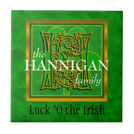 Azulejo De Cerámica H "Suerte de irlandés" Personalizado familiar Mono
