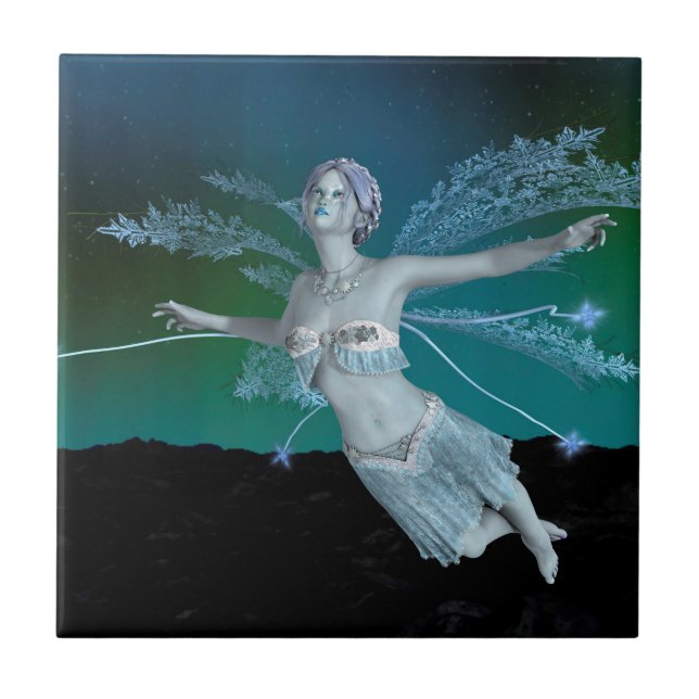 Azulejo De Cerámica Hada de Invierno (Frente)