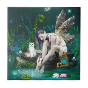 Azulejo De Cerámica Hada pensante