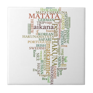 Azulejo De Cerámica Hakuna Matata Global Word Cloud Art